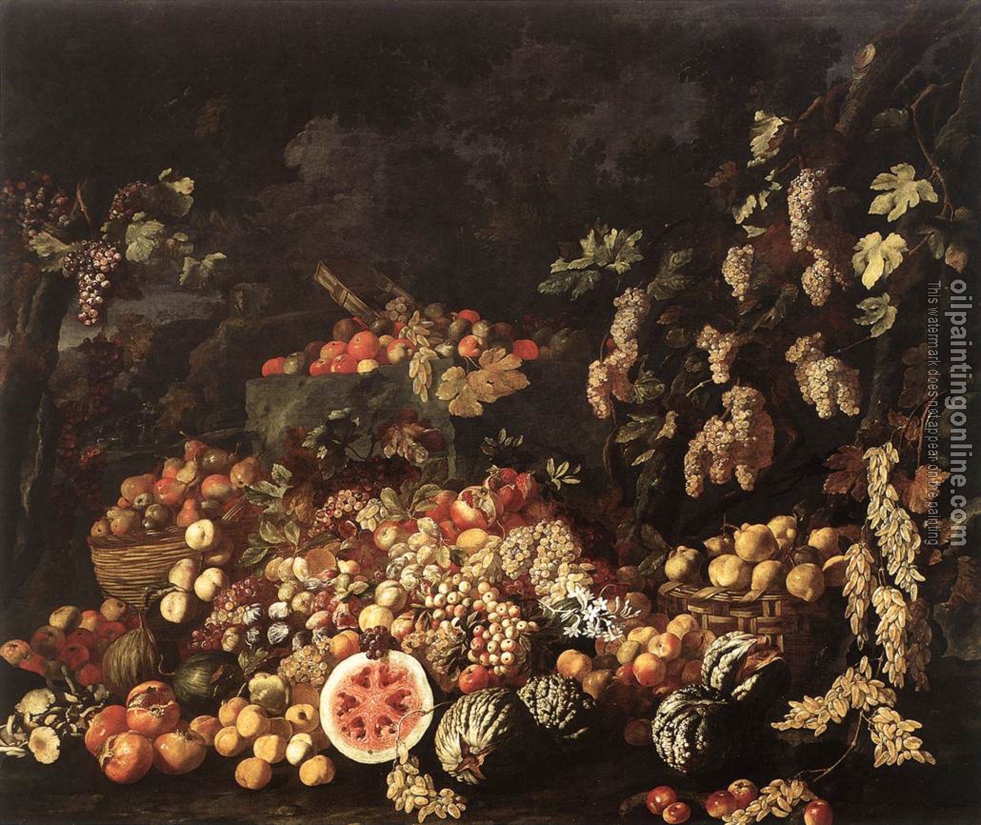 Recco, Giuseppe - Still-Life with Fruit and Flowers